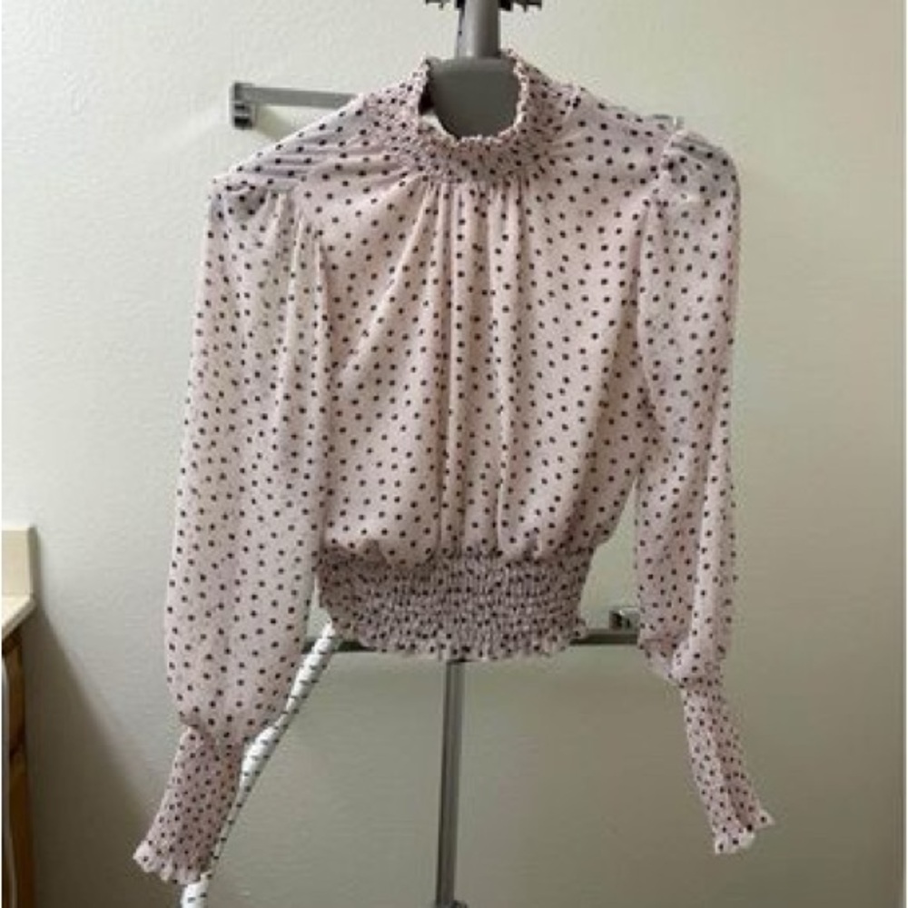 Forever 21 Sheer Polka Dot Blouse Size S